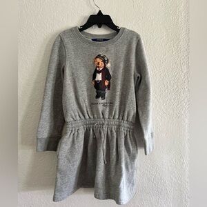 Polo by Ralph Lauren Gray Dress with Bear Graphic